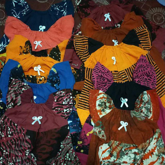 (cod) Setelan Perca Batik Anak Perempuan Cewek 1-5 Tahun Murah Kekinian Grosir