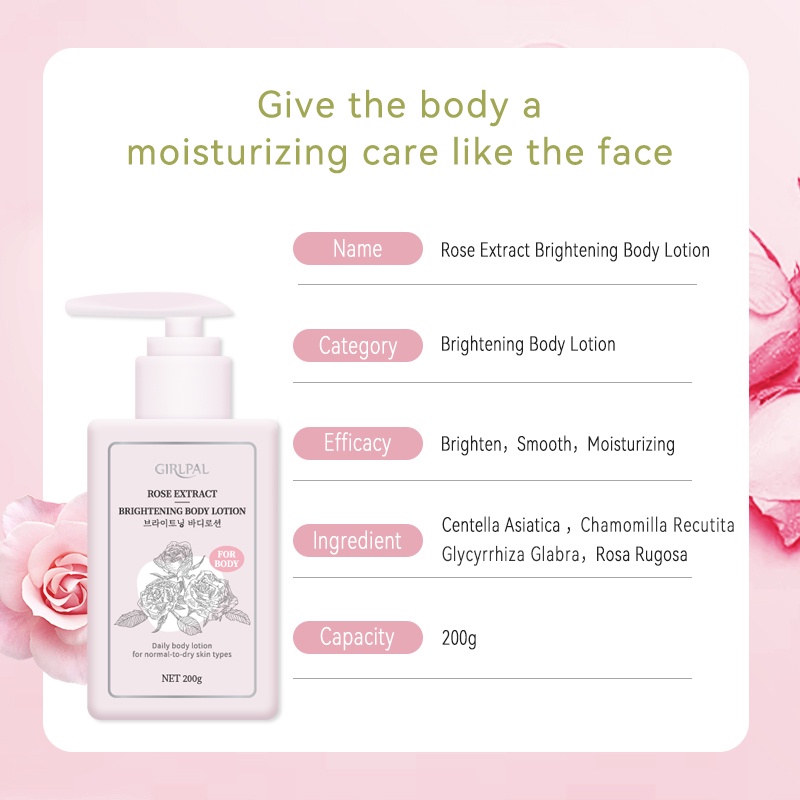 (COD) GIRLPAL Rose Brightening Body Lotion | Body Care, 200ml