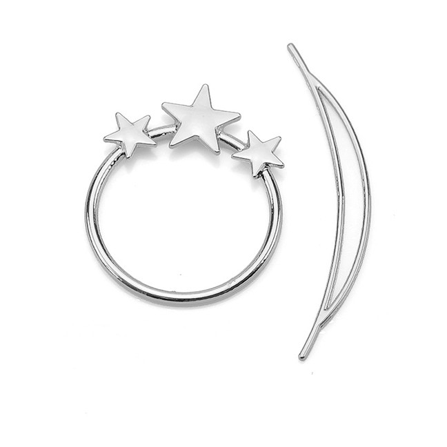 LRC Jepit Rambut Fashion Circle Size Star Hairpin F4189X