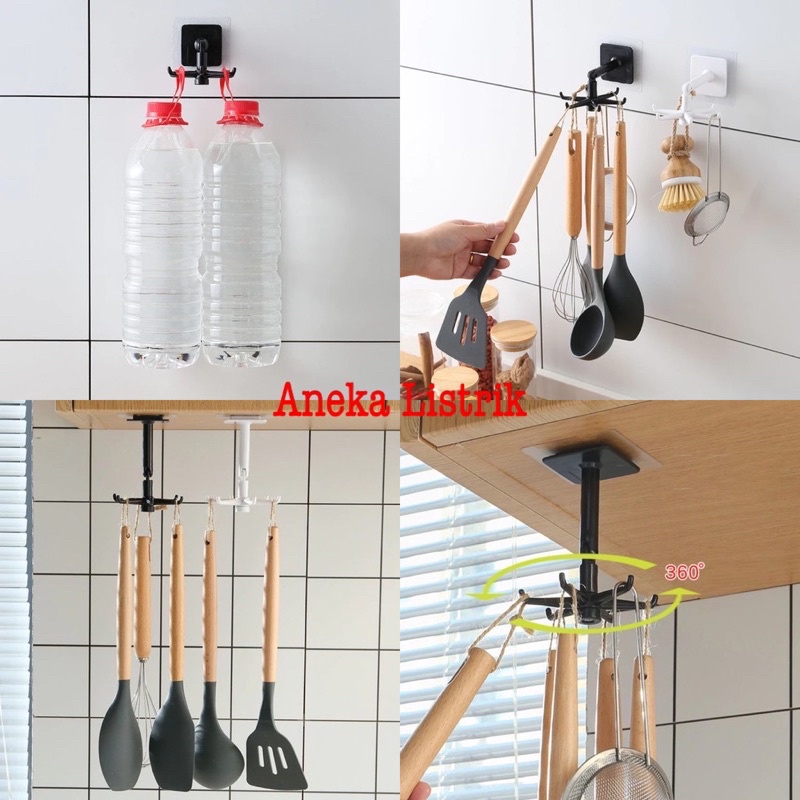 GANTUNGAN PERALATAN DAPUR HOOK 6 KAKI PUTAR 360 DERAJAT GANTUNGAN KAMAR MANDI PERALATAN MASAK-6