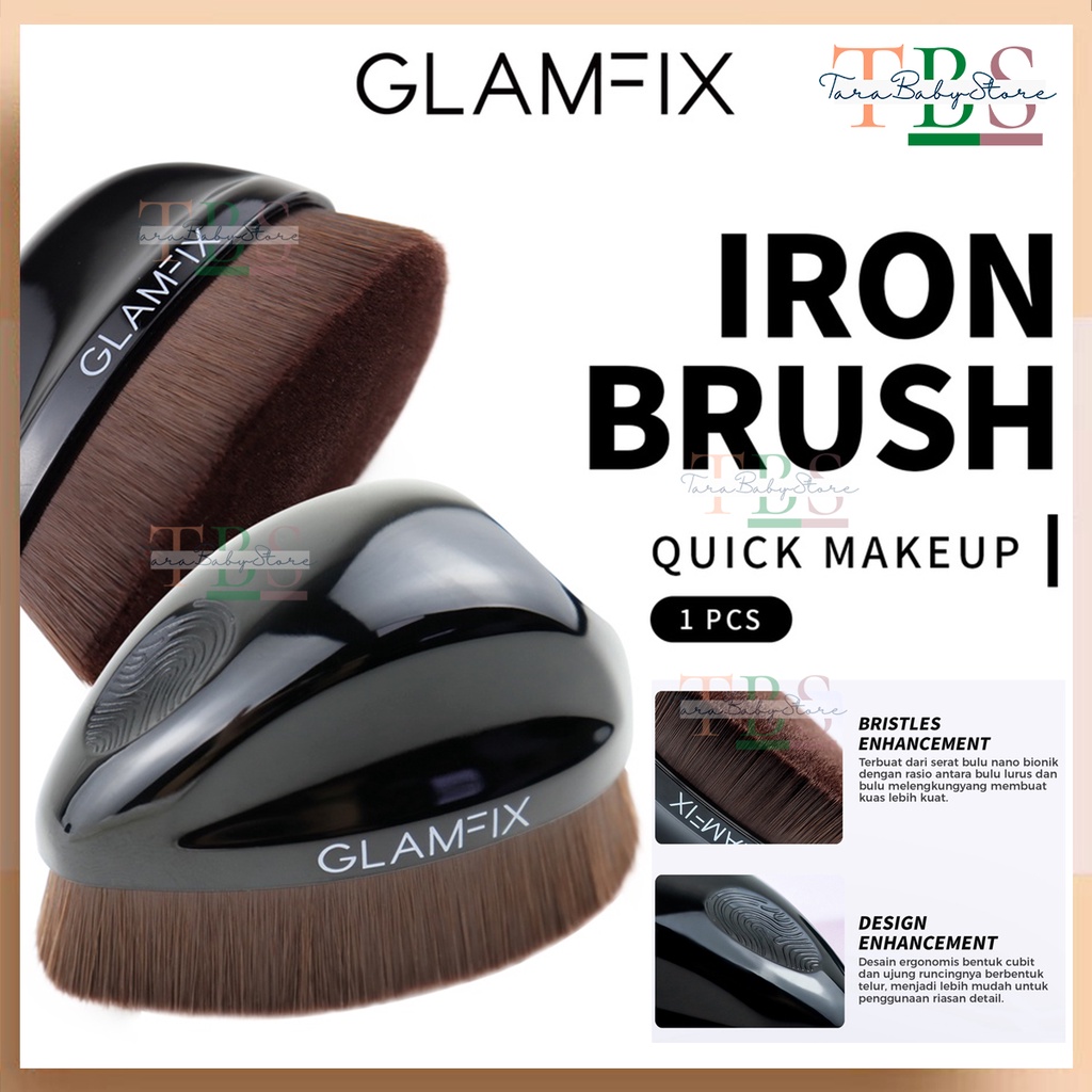 ❤ TARABABYSTORE ❤ GLAMFIX Iron Brush | Foundation Brush Make Up FREE Cover | GLAM FIX Alat Kecantikan