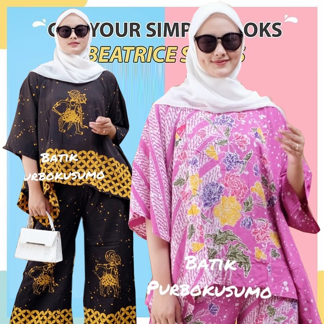 SETELAN PANJAMAS | ONE SET Sibori Aserehe batik cap purbokusumo Rayon Premium Jumbo