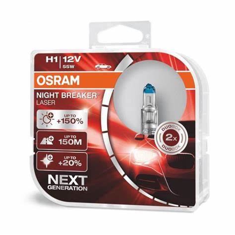 Bohlam H1 H3 H4 H7 H11 HB3 HB4 Asli OSRAM Night Breaker Laser +150% lebih terang isi 2bohlam
