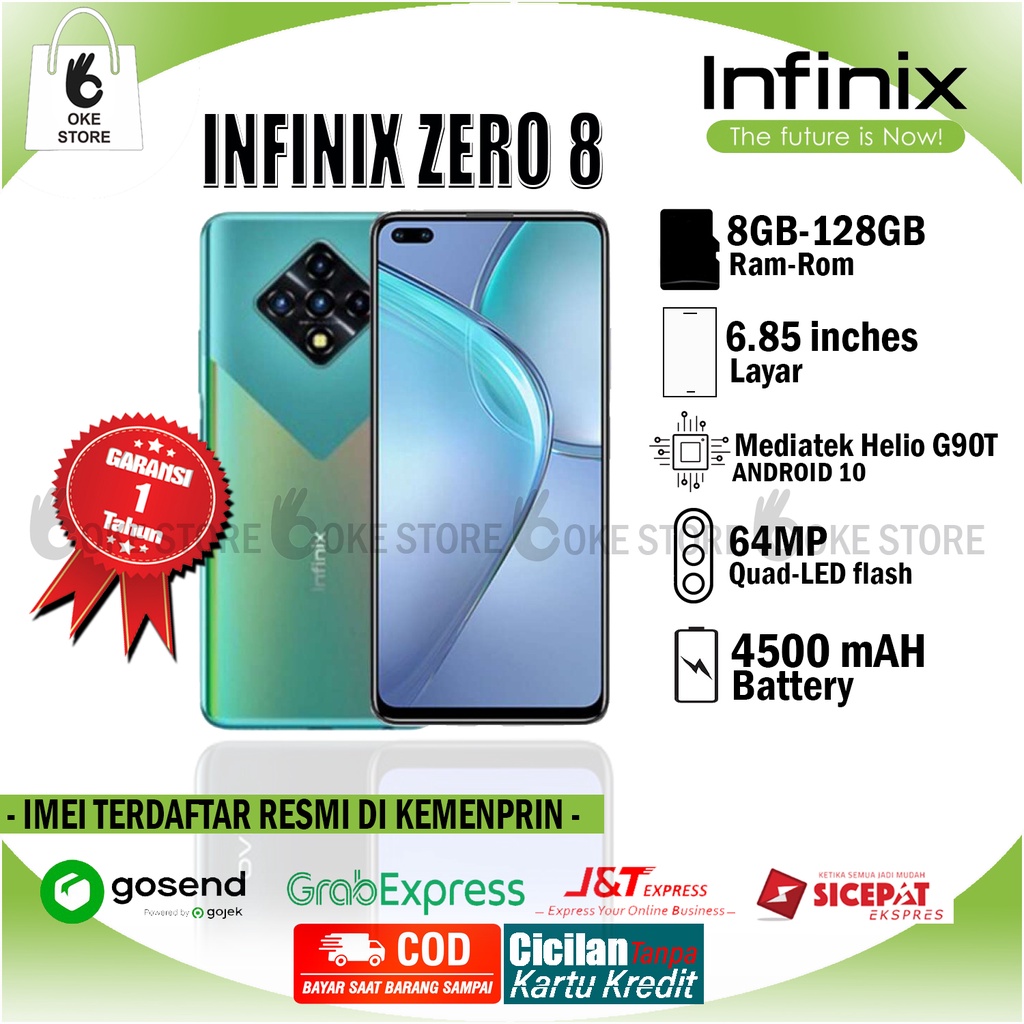 Infinix Zero 8 | 8GB+128GB | Garansi Resmi 1 Tahun