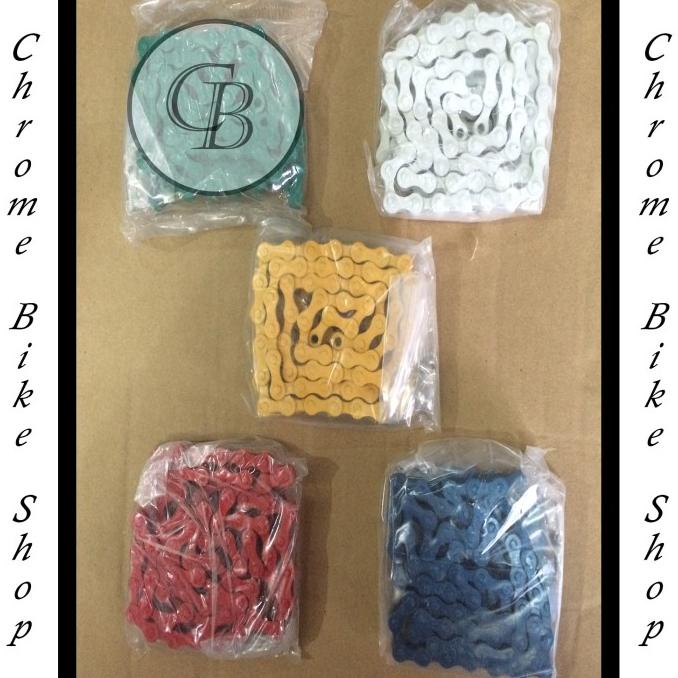 Buruan beli] Rantai Sepeda Warna Putih Hijau Kuning Biru Merah BMX Merk United
