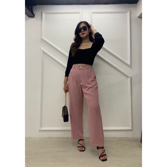 Viola loose pants - Celana kulot crinkle wanita dewasa