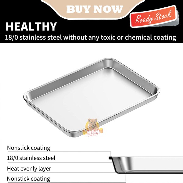 INOX Baking tray Stainless 37x30 nampan makanan tempat saji makanan