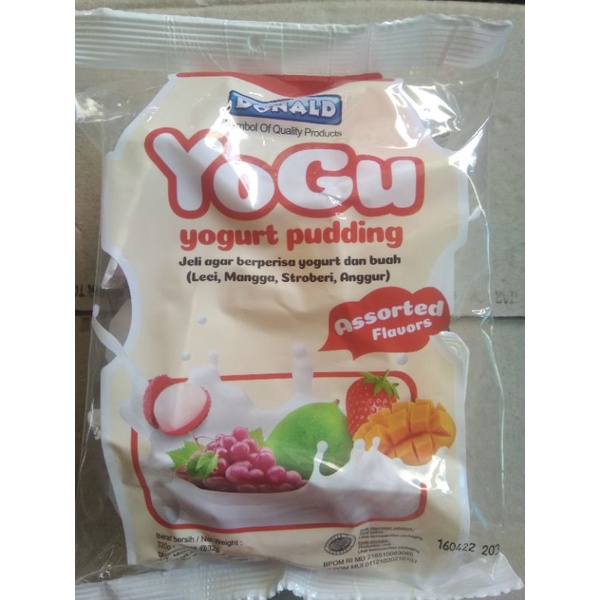 

Jelly Agar Donald Yogu Yogurt Puding Rasa Buah 320g isi 10pcs