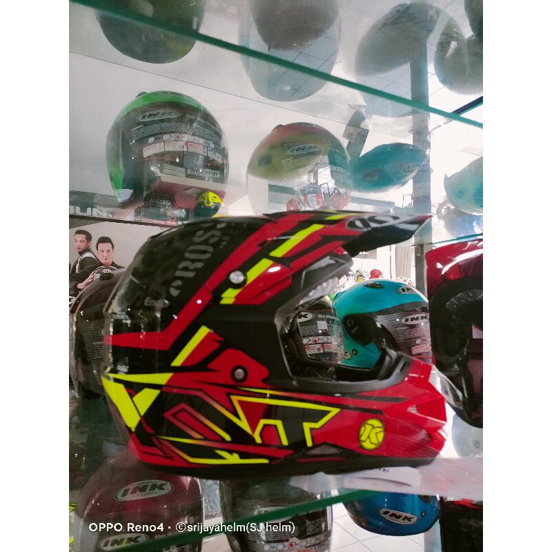 HELM CROSS OVER BLAK/OREN/YELOW ORIGINAL KYT PULL KARDUS 2KG