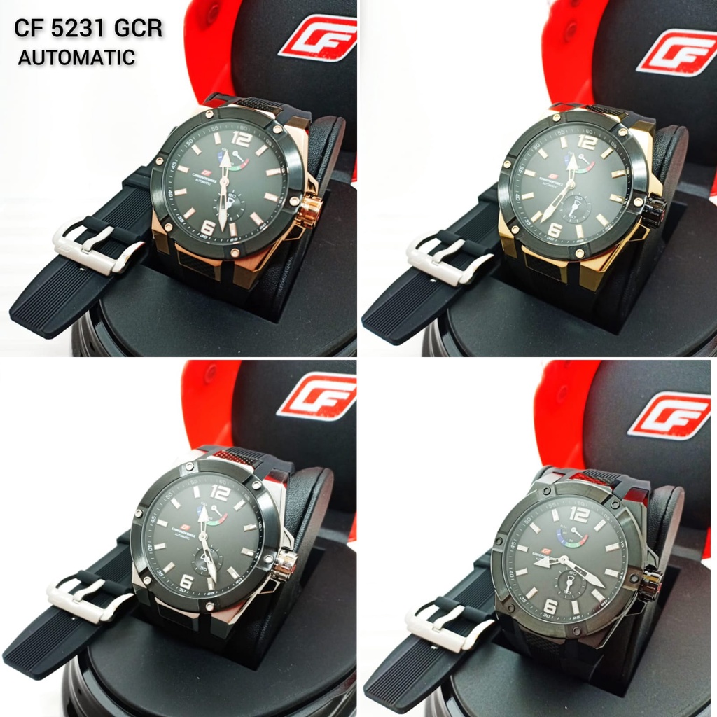 CHRONOFORCE JAM TANGAN RUBBER PRIA AUTOMATIC CF 5231 GCR ORIGINAL GARANSI RESMI