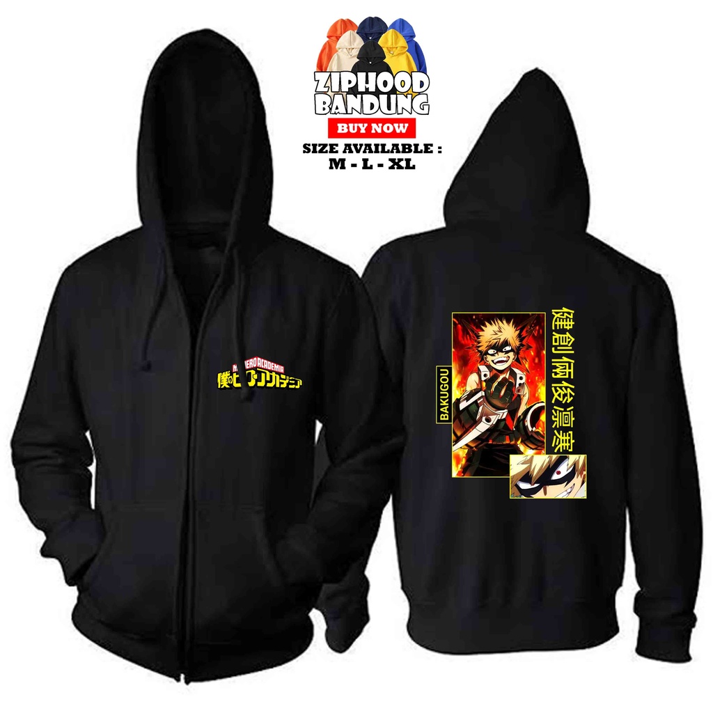 Jaket Zipper Hoodie Dewasa Bakugou - Kaos Anime My Hero Academia 683 - ZIPHOOD BANDUNG