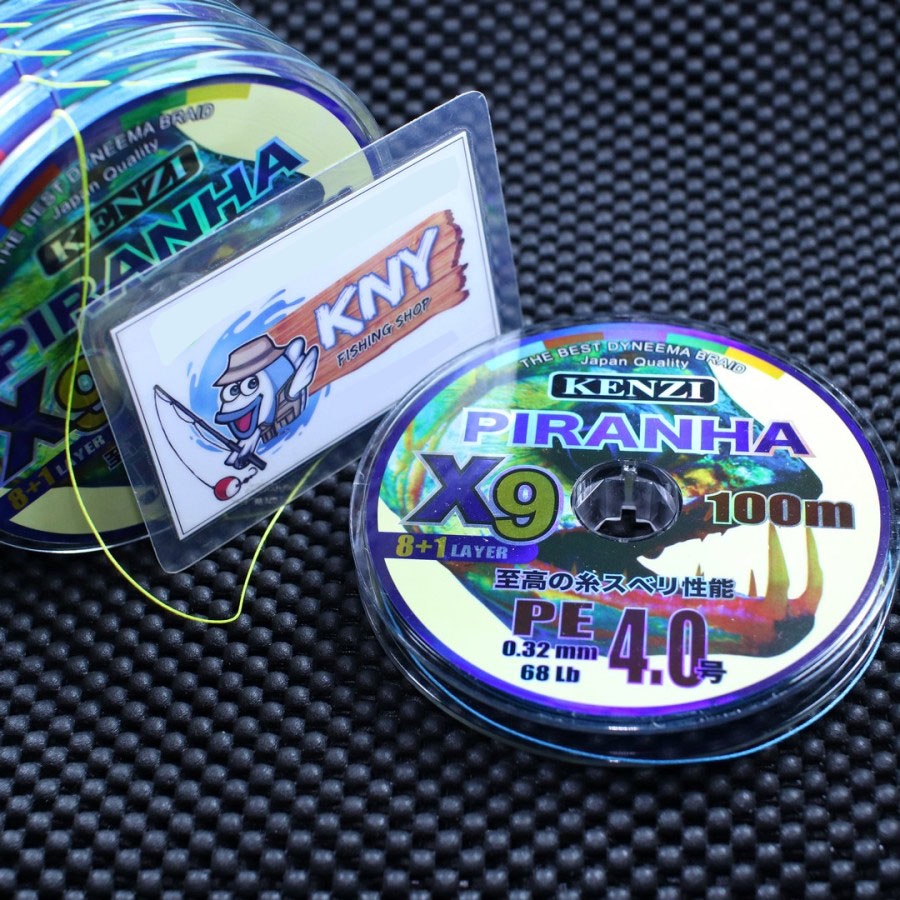 Senar Benang Pancing PE Kenzi Piranha X9 PE 4.0 kenur mancing laut