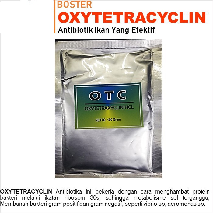 Boster OTC Oxytetracycline 100gr Antibiotik Obat Ikan Budidaya Nila Patin Lele Bandeng