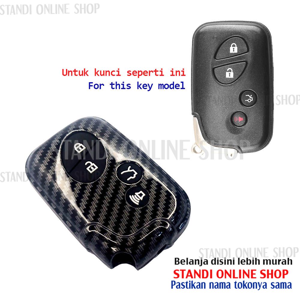 Cover Smartkey Sarung Kunci Carbon Case Lexus ES IS GS LS LX RX GX CT