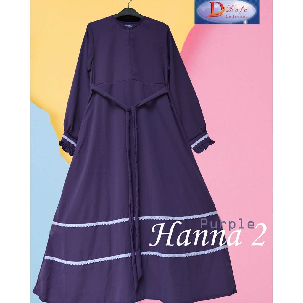 [Athaya Shop] Gamis Hanna Dress Purple and Green