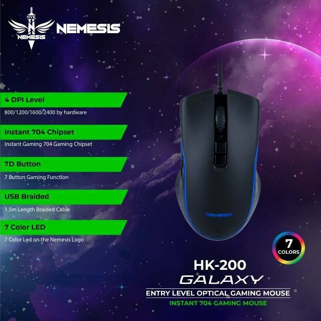 MOUSE GAMING NYK NEMESIS HK200 GALAXY