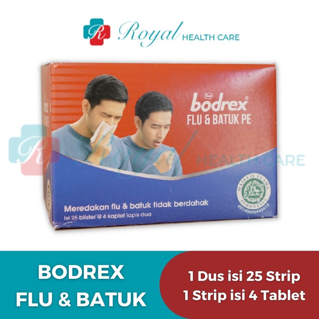 BODREX FLU DAN BATUK BOX 100 TABLET MERINGANKAN FLU DAN BATUK DG CEPAT