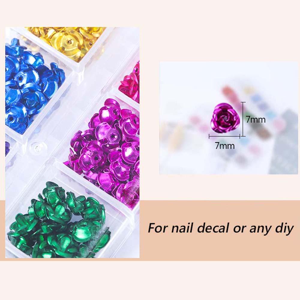 AUGUSTINA Agustin 3D Rose Nail Decoration 120pcs DIY Perhiasan Bunga Nail Art Perlengkapan