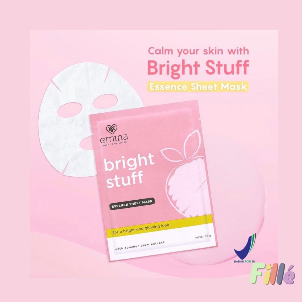 Emina Bright Stuff Essence Sheet Mask / Sheet Mask Emina / Emina Bright Stuff