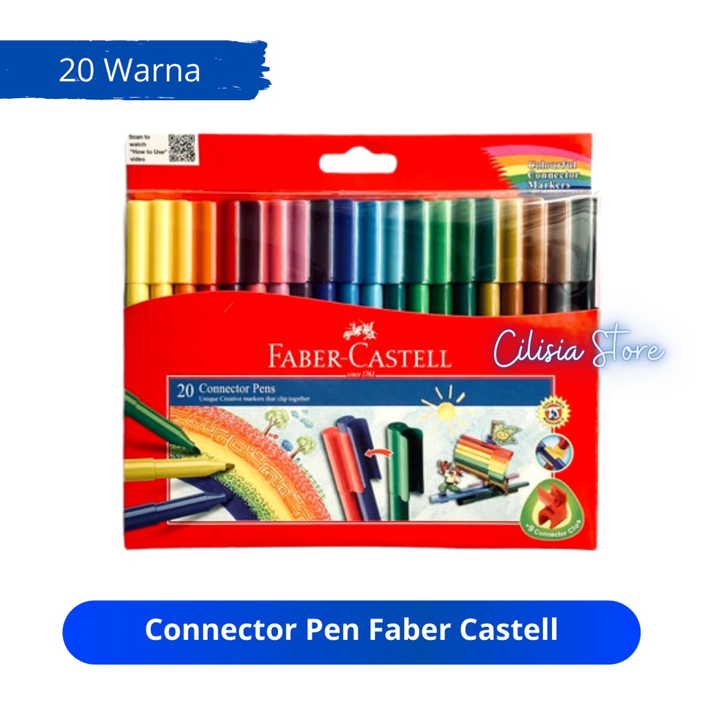 

Connector Pen Faber Castell 20 Warna / Spidol Mewarnai Connector pen