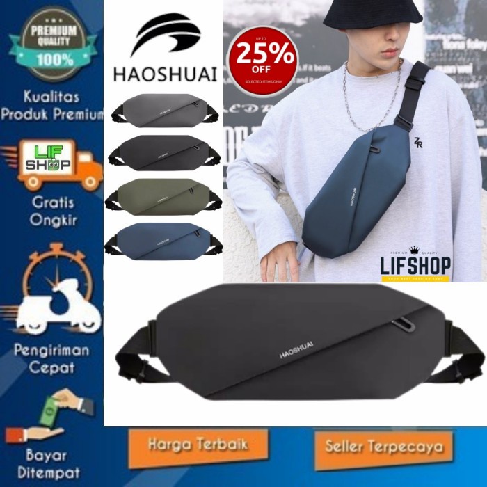 [Tas] Waist Bag Tas Selempang Pinggang Haoshuai 1100-20 Original Anti Air [Selempang]