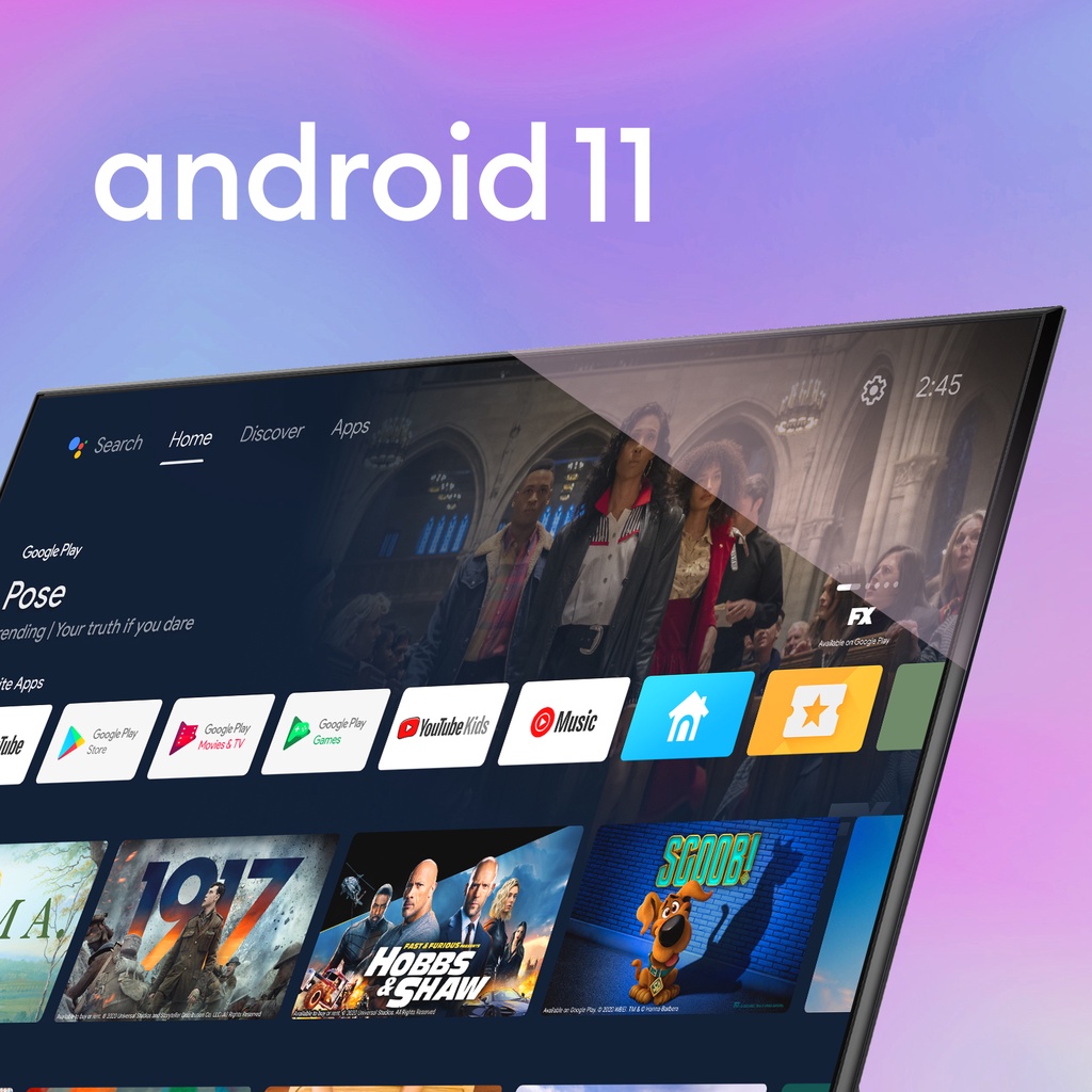 CHiQ 43 Inch Newest Android 11 Frameless Smart TV Digital LED TV (L43G7P)- FHD TV