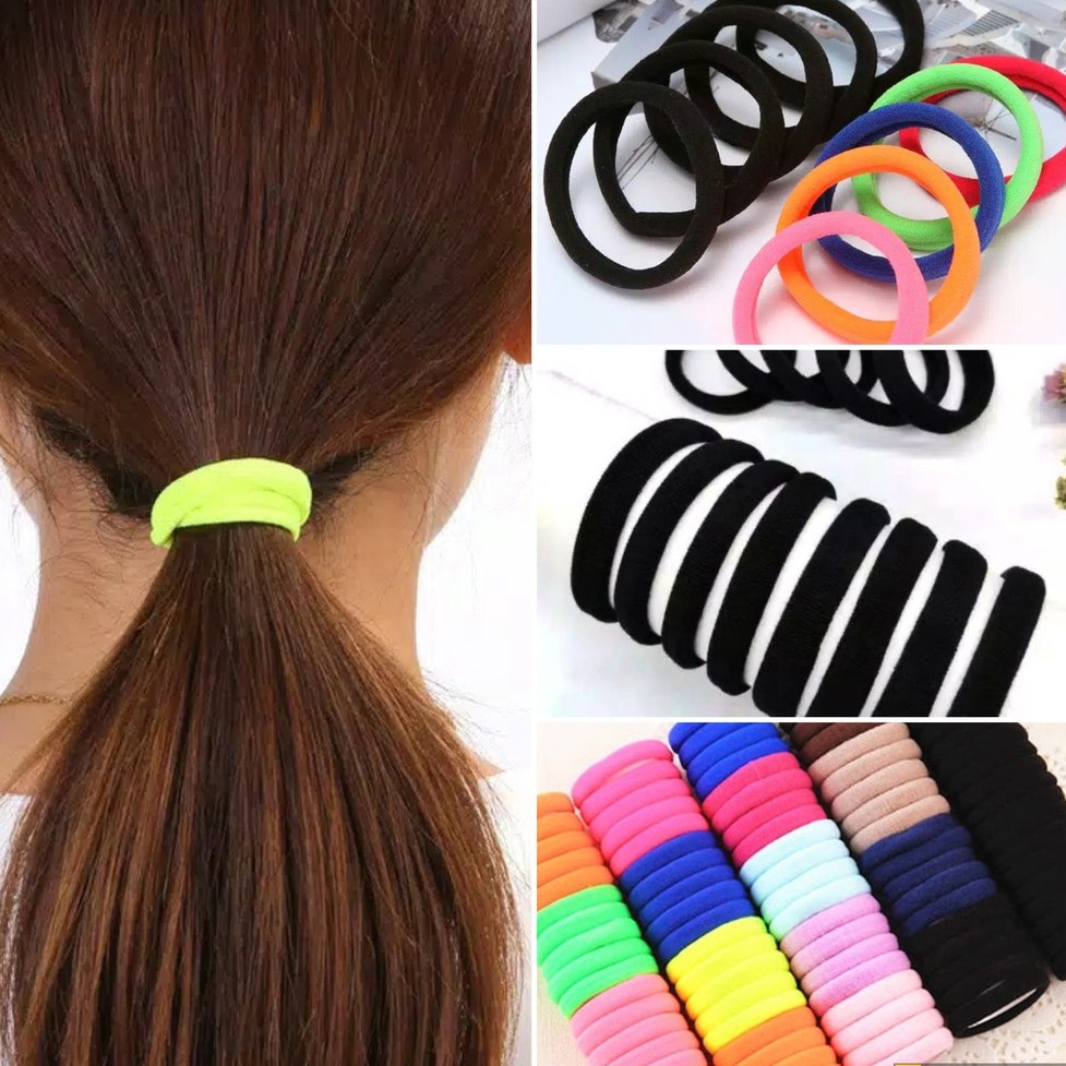 5PCS!!  KARET IKAT RAMBUT DONAT WARNA RANDOM KARAKTER KOREA JEPIT GULUNG KUCIR MURAH KUNCIRAN CANTIK