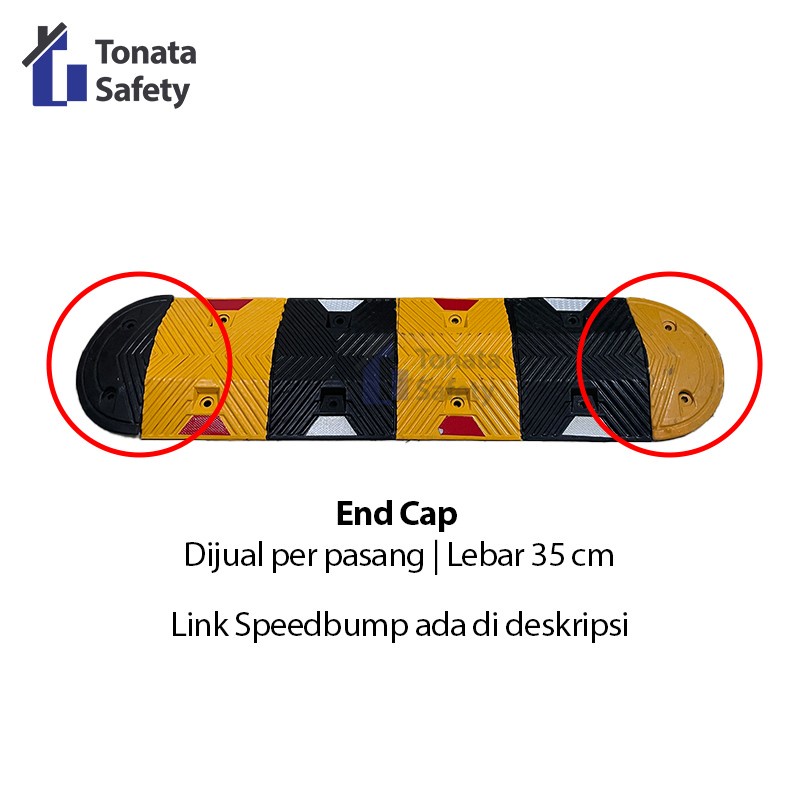 Rubber End Cap Speed bump / Ujung Polisi Tidur Karet Lebar 35 cm