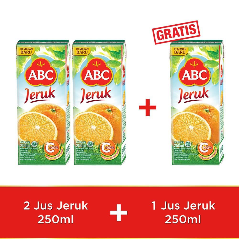 

PROMO ABC JUS JERUK 250 ML - BUY 2 PCS GET 1 PCS FREE TERMURAH