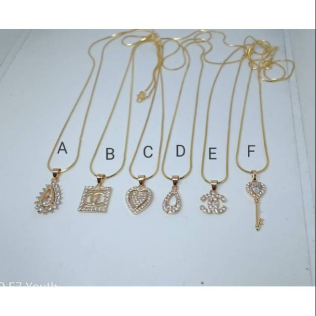 AC7  kalung xuping wanita lapis emas model belut 45 cm