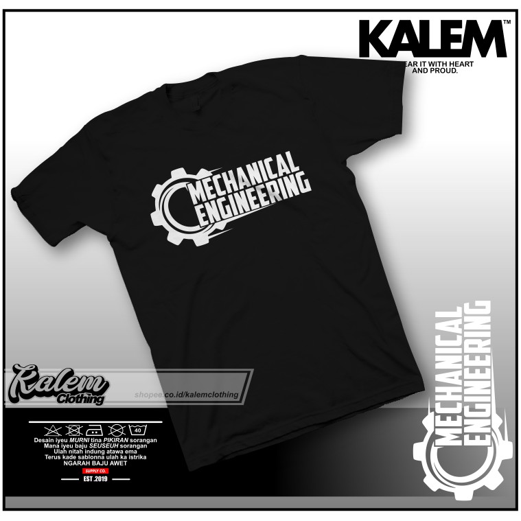 Kaos Baju Tshirt Mechanical Engineering Teknik Mesin Murah Kalem Clothing