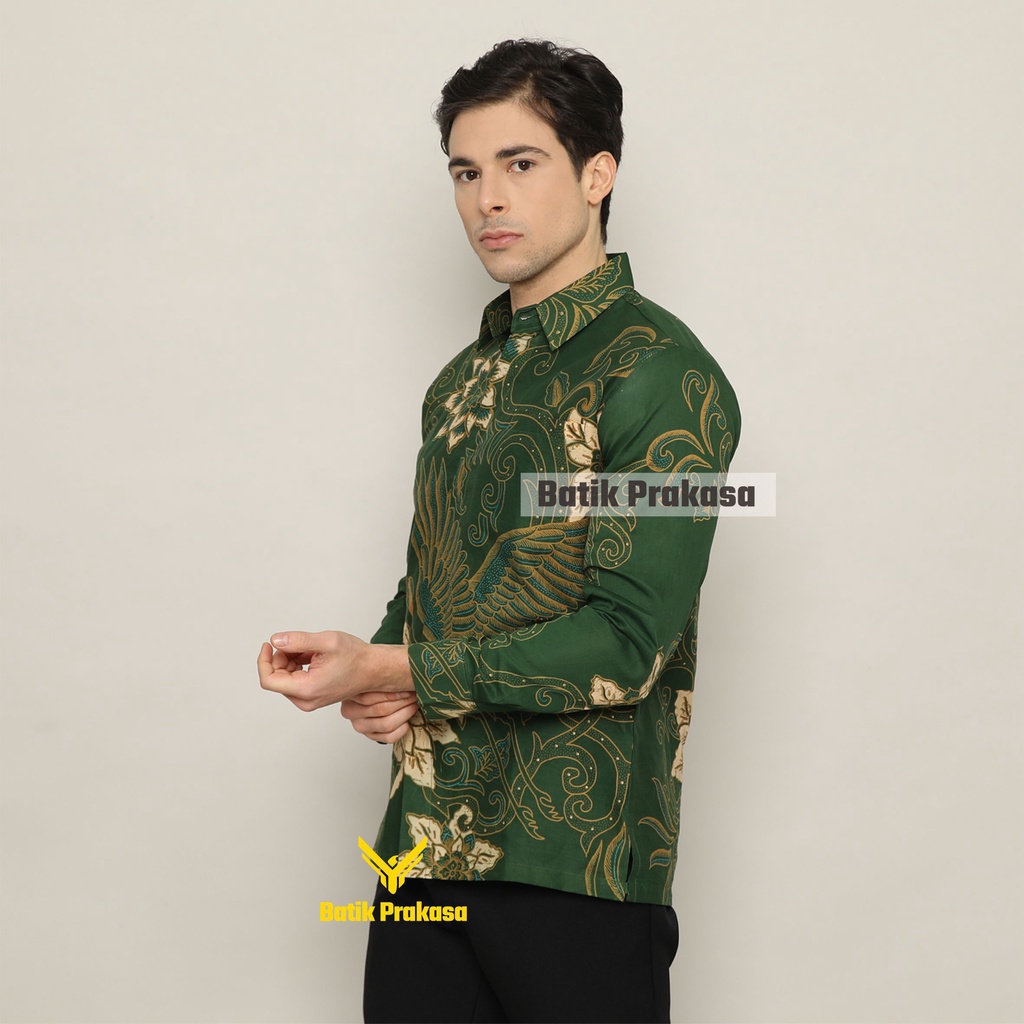 Kemeja Batik Prakasa Motif Prama Yoga Slimfit Lengan Panjang Batik Solo