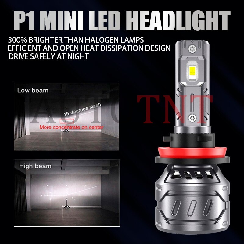 2 Pcs P1 Mini LED H7 H4 H11 9005 9006 H8 HB4 3000K untuk Mobil LED Lampu Bohlam 12V 6000K Turbo Lampu LED