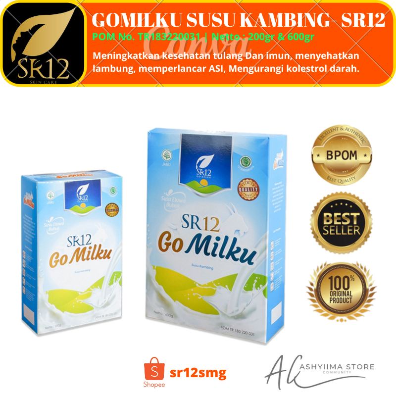 

Go milku Original SR12 Susu kambing etawa bubuk Pelancar asi Susu murni Penggemuk badan Meningkatkan Kesehatan tulang Mengurangi Kolesterol darah Mencegah Stress Membantu Kecerdasan Anak Membantu Penderita Diabetes Original BPOM sr12smg