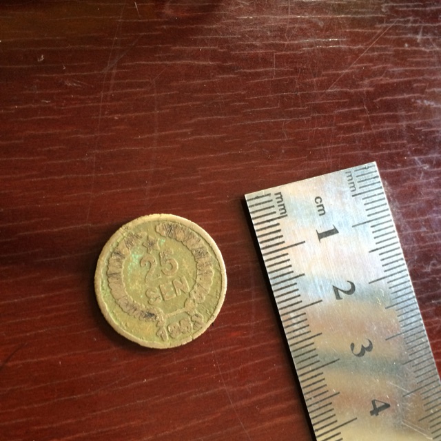 Koin Kuno 25 sen dipanegara Kapas padi