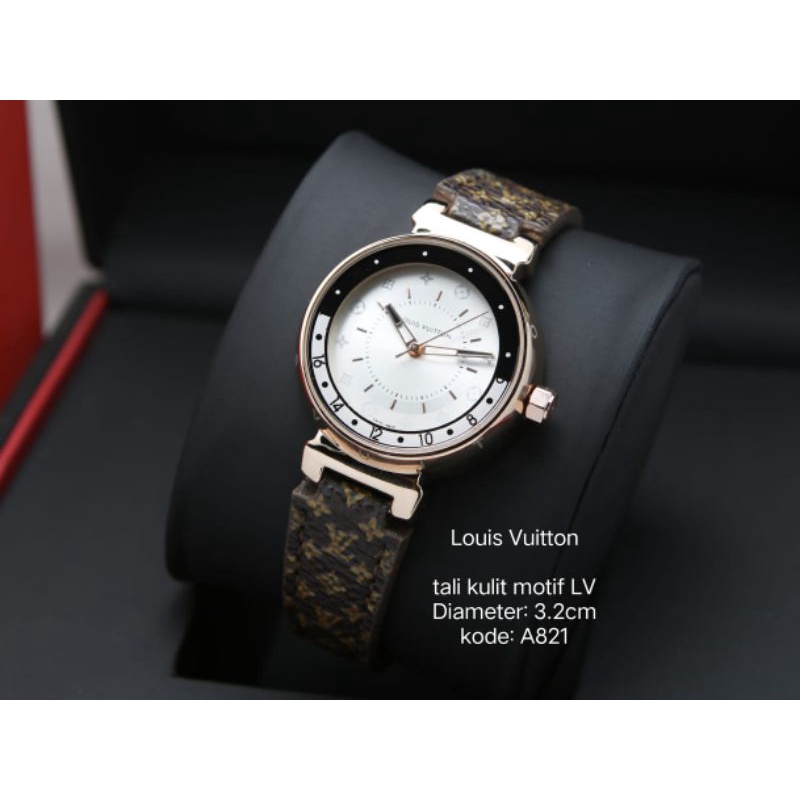 Best Seller _ Jam Tangan Wanita LV Kulit Model Jam Analog Strap Kulit Fashion Termurah