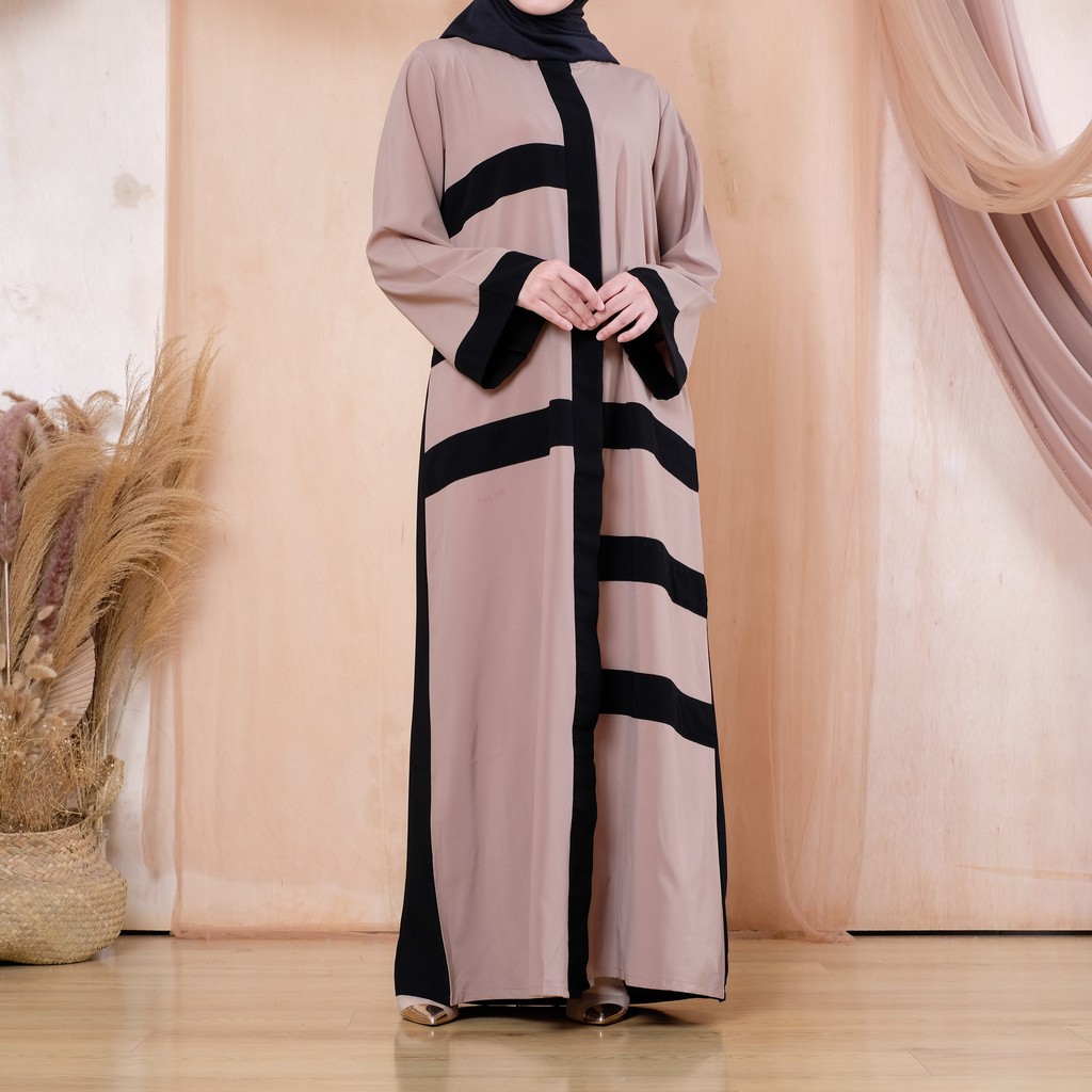 

Irsalina Khawla Abaya Taupe Black