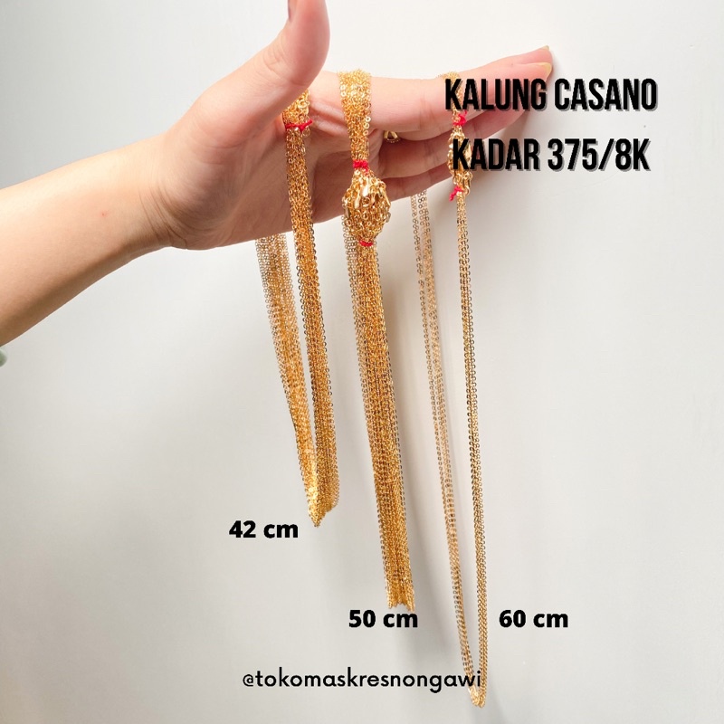 kalung emas casano fancy solid 42cm,50cm,60cm kadar375/ 8k BEST SELLER TERMURAH