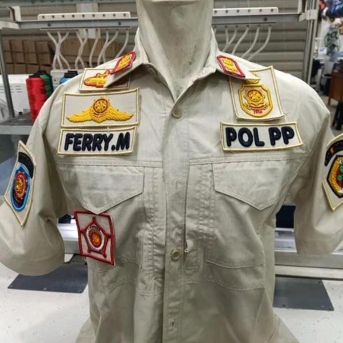 baju pdh sat pol pp model terbaru+bordiran tibul BAGUS