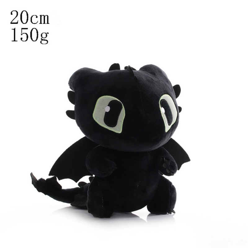 20-50 cm Cara Melatih Naga Anda Mainan Mewah Hitam Putih Naga Thoothless Boneka Boneka Mainan Anak Hadiah