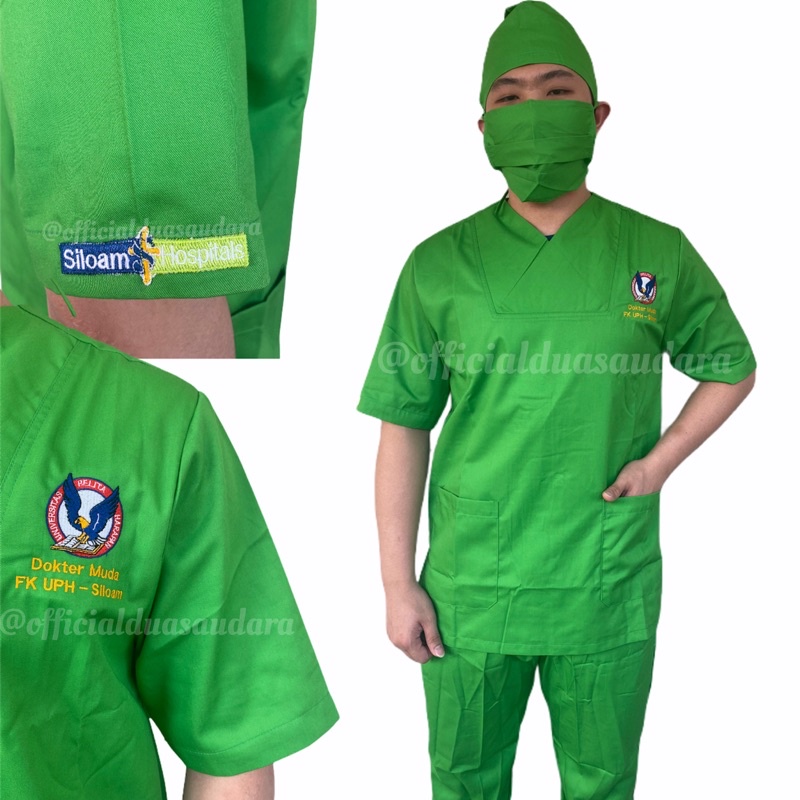 BAJU OT UPH HIJAU / BAJU OK LENGAN Pendek OKA UNIVERSITAS PELITA HARAPAN / OK OBGIN / SERAGAM DOKTER