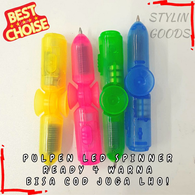 

PEN BOLPEN PENA LED SPINNER WARNA WARNI BISA NYALA READY GROSIR BISA COD ATK FANCY MURAH