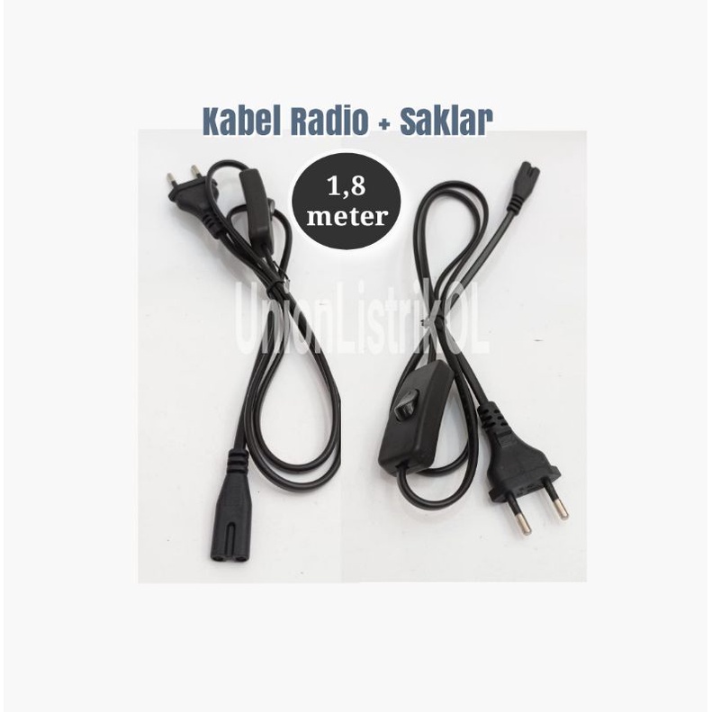 Kabel Radio Kabel 8 + Saklar panjang 1.8m