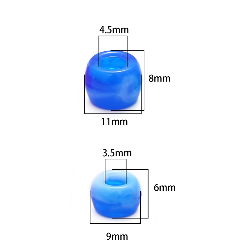 100pcs Manik-Manik Spacer Bahan Akrilik Ukuran 6x9mm Untuk Membuat Perhiasan