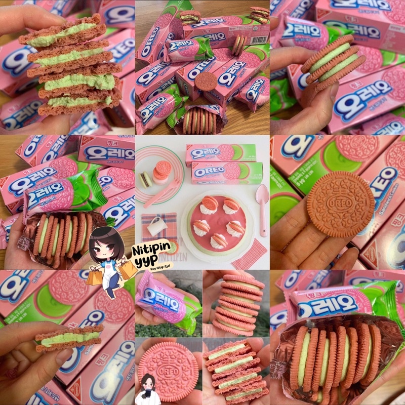 [LIMITED SPRING] Korean OREO Sandwich Cookies PINK GREENTEA SAKURA MATCHA / CHOCO MINT — Oreo Korea Best Seller!