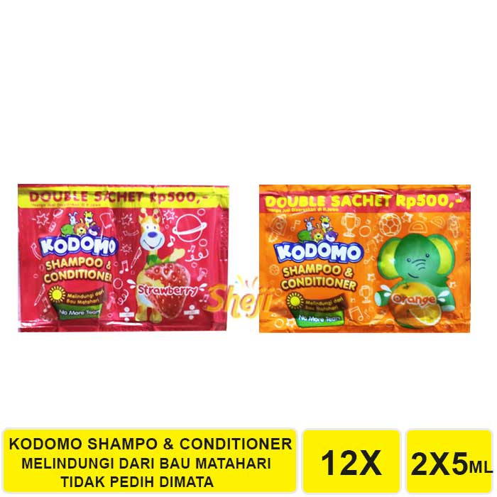 KODOMO SHAMPO &amp; CONDITIONER 1 RENCENG ISI 12 SACHET