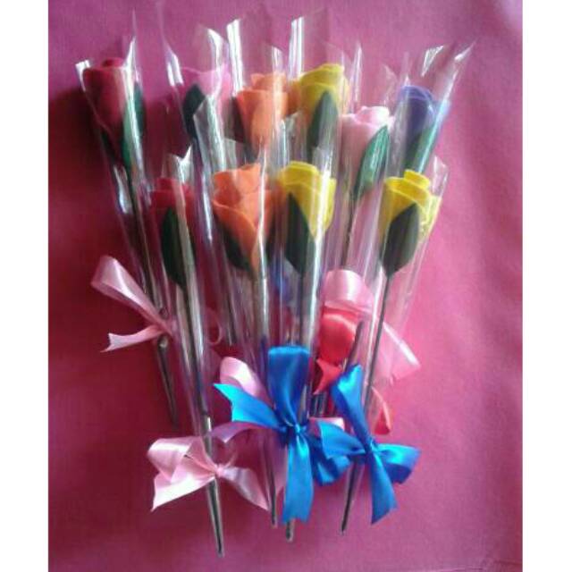 Buket bunga mawar flanel/bunga mawar tangkai