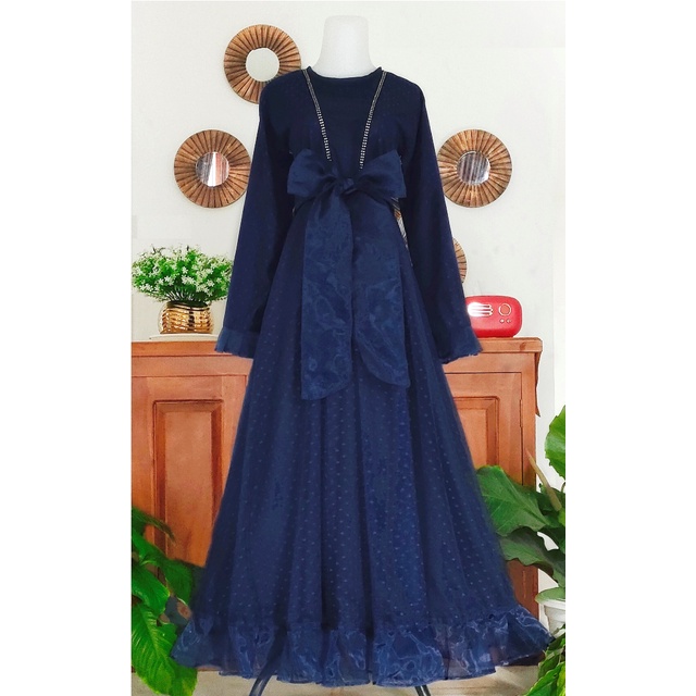 Gamis Salsabila Family Navy | Baju Unik | Gamis lebaran murah | Gamis lebaran keluarga | Gamis couple family | Gamis toyobo | Gamis anak dan dewasa terbaru | Harga Terjangkau