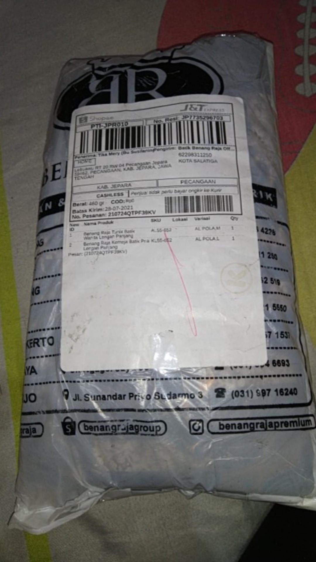 Benang Raja Tunik Batik Wanita Lengan Panjang