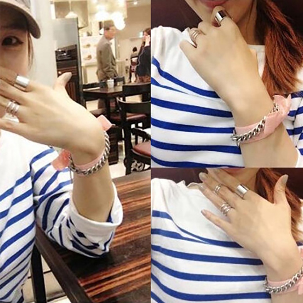 Hu Hu Hu Hu Hu Alat Bantu Pasang Kacamata♡ 3pcs / Set Cincin Knuckle Midi Model Terbuka Untuk Hadiah Natal Charms